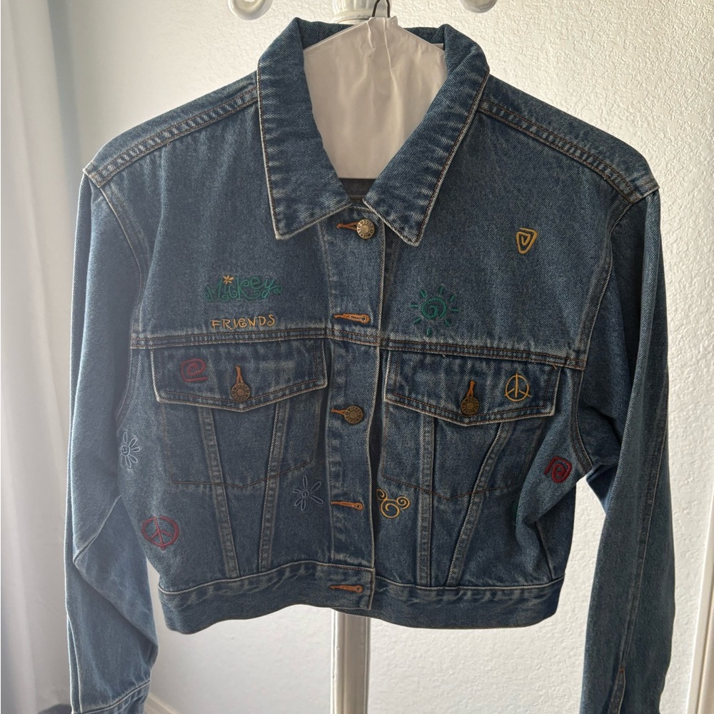 Disney Mickey and Friends Cropped Jean Jacket